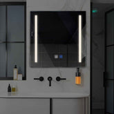 LED Spiegel Quadratisch | Touch-Schalter | Anti-Beschlag-Funktion | Neutralweißes Licht - Reyze Seria Salono Model 5